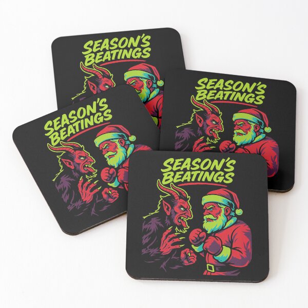 Item preview, Season’s Beatings Santa vs Krampus Retro Fight Design designed and sold by Victor Shadehorn.