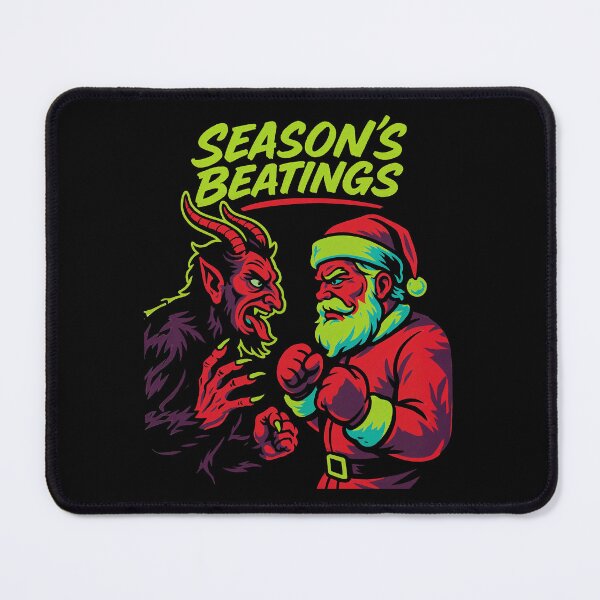 Item preview, Season’s Beatings Santa vs Krampus Retro Fight Design designed and sold by Victor Shadehorn.