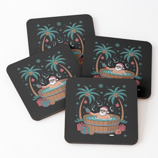 Item preview, Fun Tropical Santa Hot Tub Christmas Holiday Palm Tree Scene designed and sold by MinaReinger.