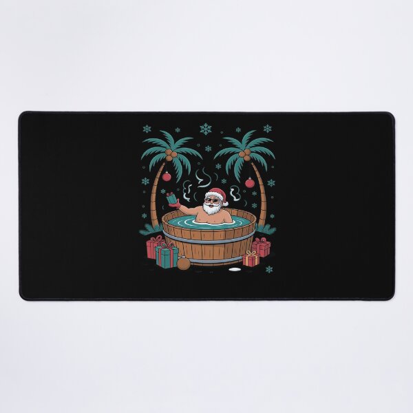 Item preview, Fun Tropical Santa Hot Tub Christmas Holiday Palm Tree Scene designed and sold by MinaReinger.