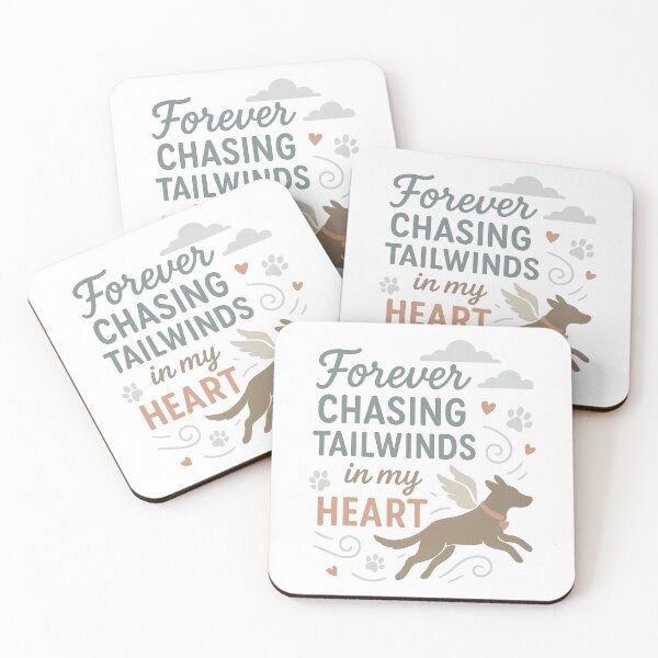 Item preview, Forever Chasing Tailwinds in My Heart – Pet Loss Dog Memorial Art designed and sold by inkoutninja.