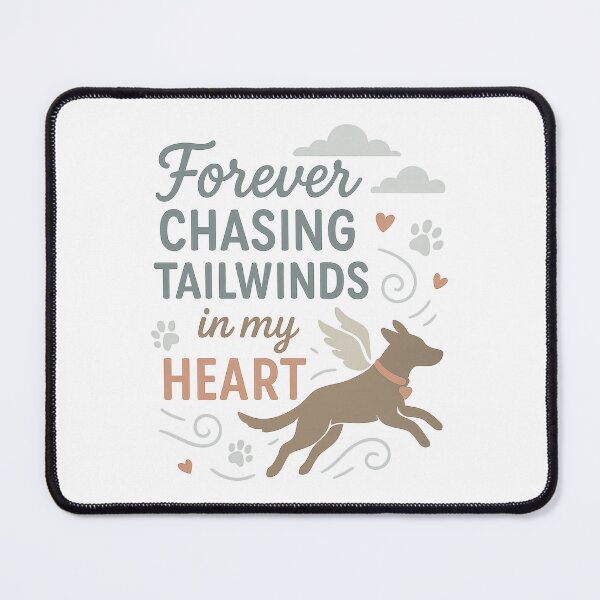 Item preview, Forever Chasing Tailwinds in My Heart – Pet Loss Dog Memorial Art designed and sold by inkoutninja.