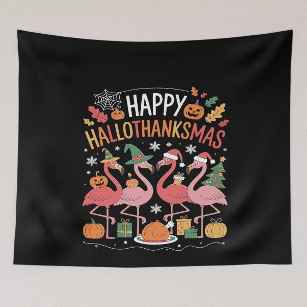 Item preview, Flamingo Halloween Merry Christmas happy Hallothanksmas designed and sold by MinaReinger.