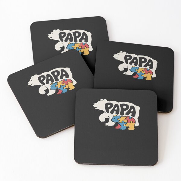 Item preview, Mens Bear with Cub Cool Autism Awareness T-Shirt Papa Dad designed and sold by katherintration.