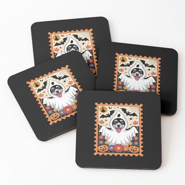 Item preview, Halloween Floral Stamp Funny Ghost Labrador Pumpkin designed and sold by BubblePancake.