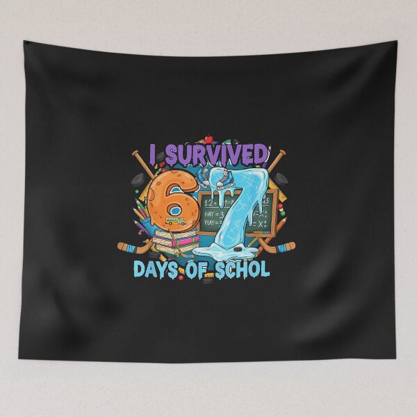Item preview, Funny Hockey Saying Survived 67 Days Of School designed and sold by diyoor.