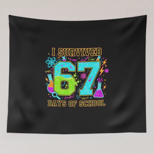 Item preview, I Survived 67 Days Of School Funny 67 Meme Retro Science designed and sold by diyoor.