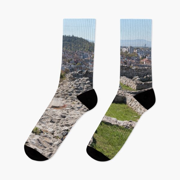 Item preview, Ancient Fortress Ruins Overlooking Modern City Plovdiv designed and sold by Georgia Mizuleva.