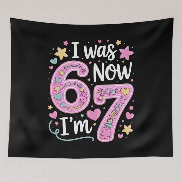Item preview, I Was 6 Now I'm 7 Funny 7 Year Old Birthday Girl  designed and sold by AnitaBice.