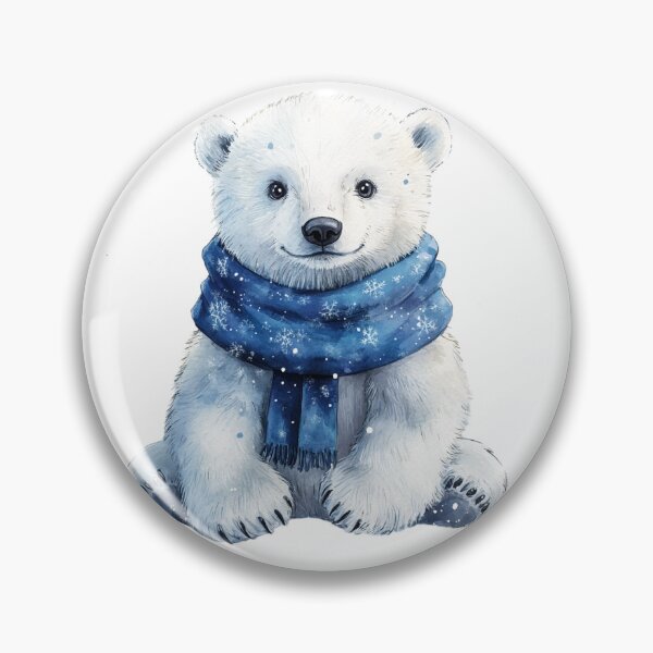 Item preview, Winter Polar Bear with Blue Scarf Design designed and sold by NotasCreativa.