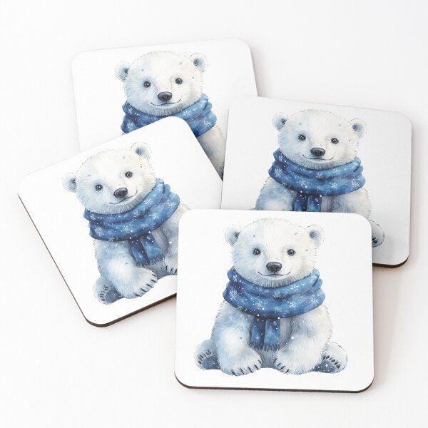Item preview, Winter Polar Bear with Blue Scarf Design designed and sold by NotasCreativa.