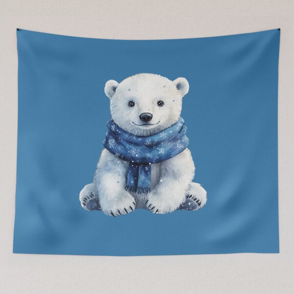 Item preview, Winter Polar Bear with Blue Scarf Design designed and sold by NotasCreativa.
