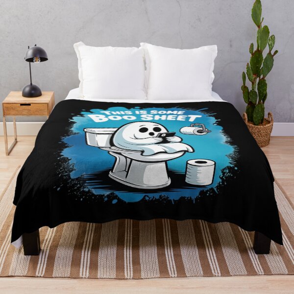 Item preview, Halloween Ghost Sitting On A Toilet This is Some Boo Sheet designed and sold by LittleDame.