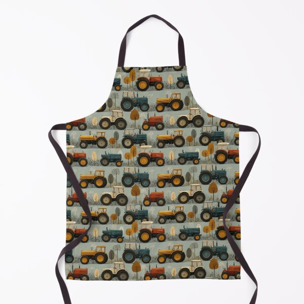 Item preview, Tractors and trees in tans and greens designed and sold by LittleShopOrion.
