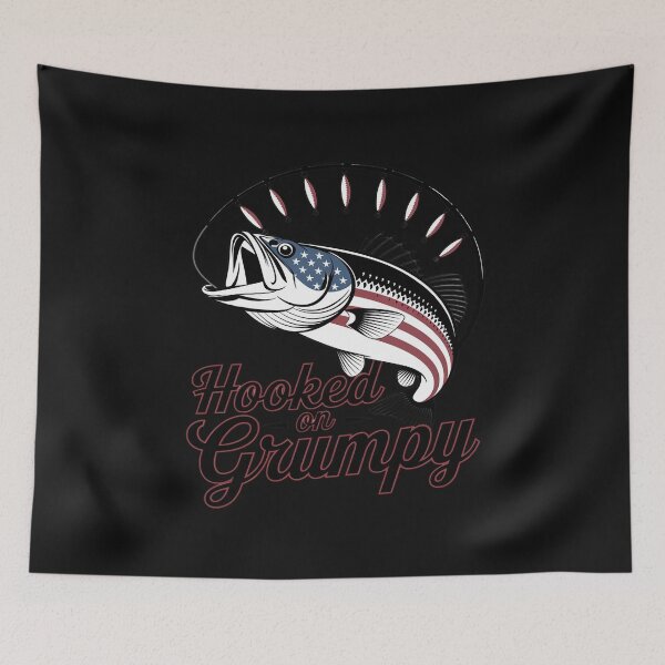 Item preview, Mens Hooked on Grumpy Fisherman American Flag Pattern designed and sold by GaryPacheco6.