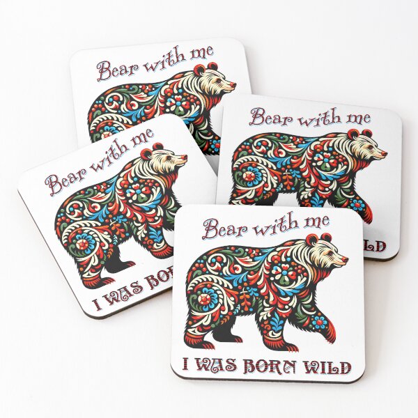 Item preview, Bear with me I was born wild designed and sold by Stencil Crafts.