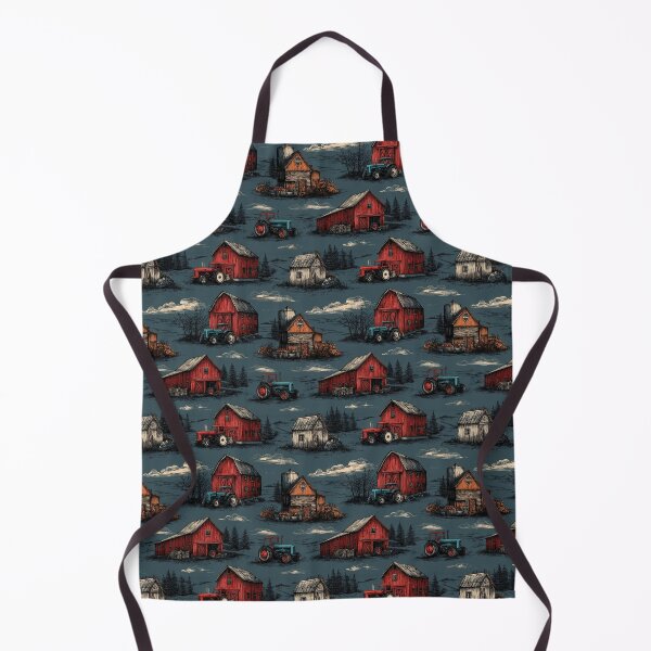 Item preview, Tractors, red barns and clouds designed and sold by LittleShopOrion.