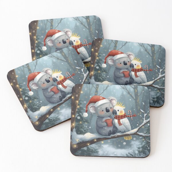 Item preview, Koala & Cockatoo – Christmas in the Snowy North designed and sold by WildlifeWhimsy.
