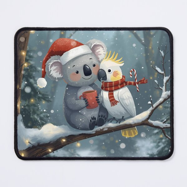 Item preview, Koala & Cockatoo – Christmas in the Snowy North designed and sold by WildlifeWhimsy.