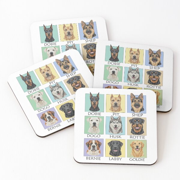Item preview, Colorful Large Dog Breeds Nicknames Portrait Art designed and sold by Heleniya.