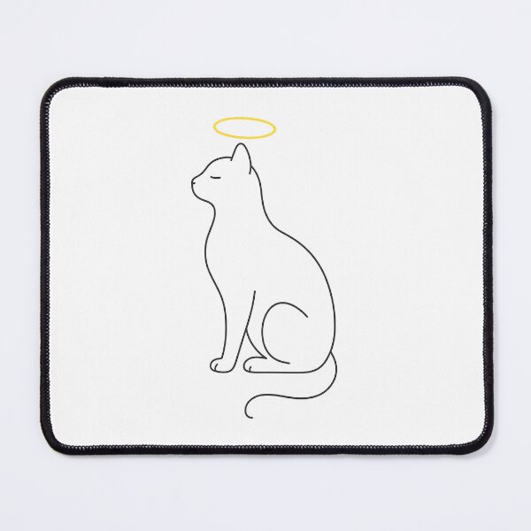 Item preview, Angel Cat Halo Line Art | Minimalist Pet Memorial Design designed and sold by PetSoulPrints.