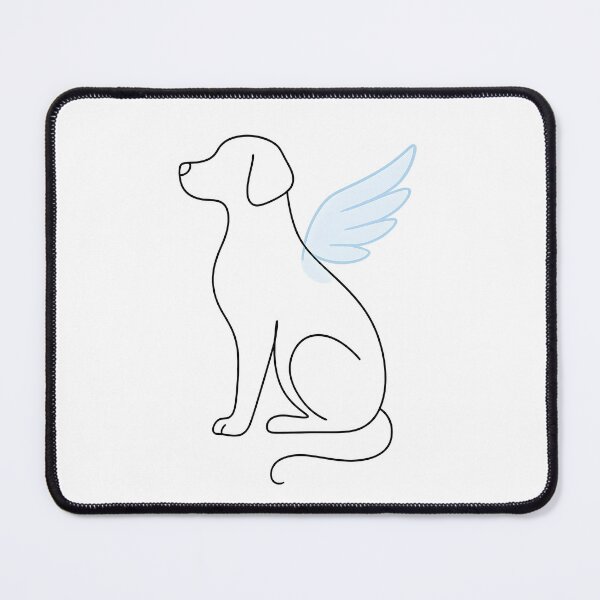 Item preview, Angel Dog with Wings Line Art | Minimalist Rainbow Bridge Memorial designed and sold by PetSoulPrints.