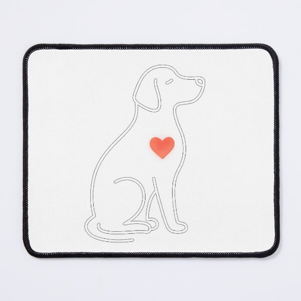 Item preview, Dog with Glowing Heart Line Art | Unconditional Pet Love Design designed and sold by PetSoulPrints.
