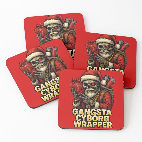 Item preview, Gangsta Cyborg Wrapper – Santa Mecha Skull Christmas Art designed and sold by Thaivi Design.
