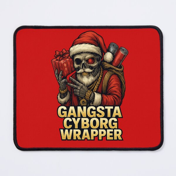 Item preview, Gangsta Cyborg Wrapper – Santa Mecha Skull Christmas Art designed and sold by Thaivi Design.
