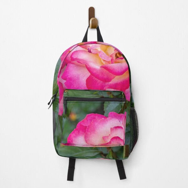 Item preview, Radiant Pink & Yellow Roses in Full Bloom – Vibrant Garden Photography designed and sold by kenglishart.