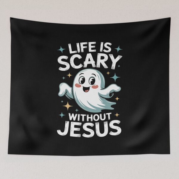 Item preview, Halloween Life Scary Without Jesus Christian designed and sold by ticlitule.