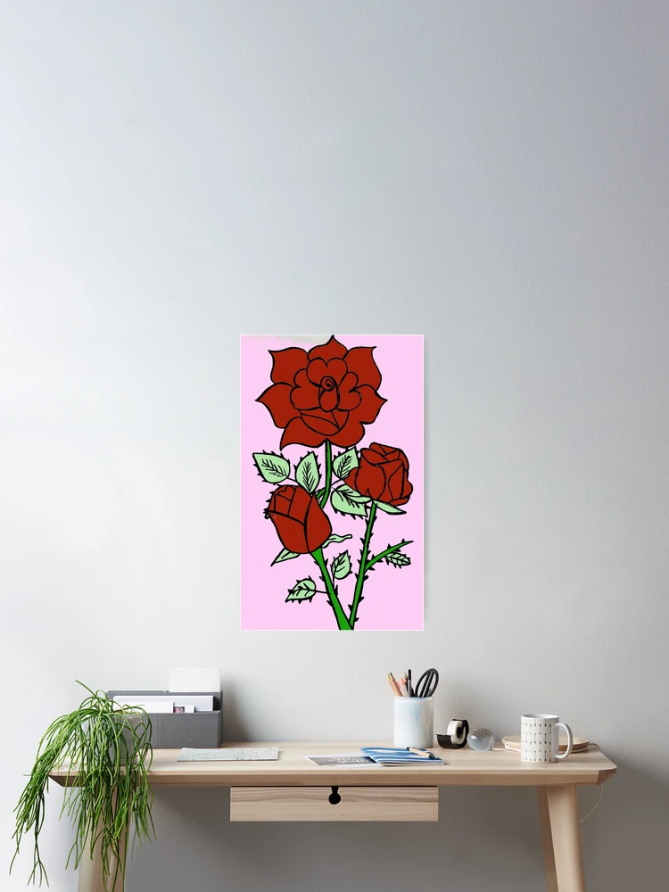 Thumbnail 2 of 3, Poster, Red Roses designed and sold by KValanzola.