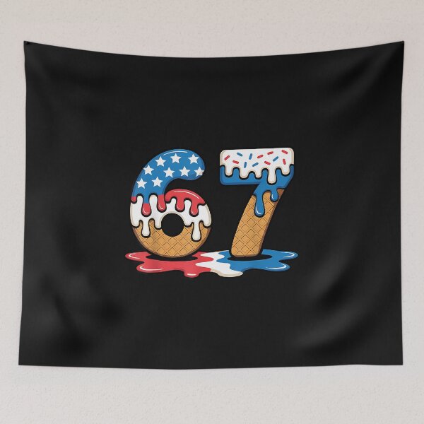 Item preview, 67 Ice Cream Drip Us Flag Meme Six Seven Gen Alpha Slang designed and sold by MOHITSALVI.