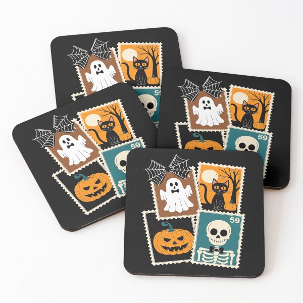 Item preview, Halloween Postage Stamp Retro Gothic Halloween Ghost Cat designed and sold by ticlitule.