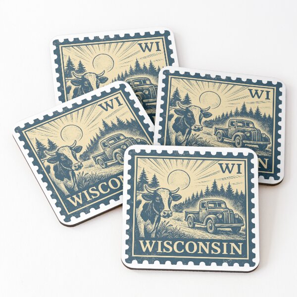 Item preview, Wisconsin Vintage Stamp Design designed and sold by Automotive Art by Greg.