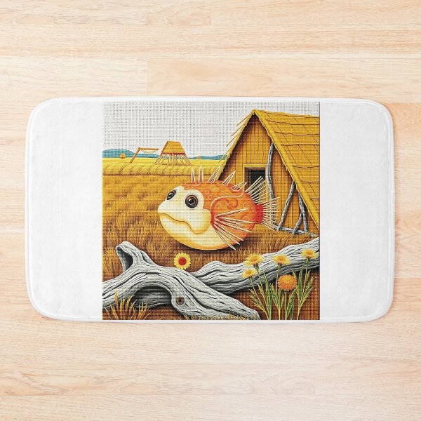 Item preview, Pufferfish Among Haystacks and Wildflowers designed and sold by sharon1210.