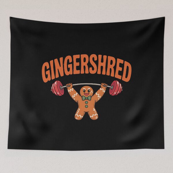 Item preview, Gingershred Bodybuilder Funny Gingerbread Man Weightlifting designed and sold by BakeryDozen.