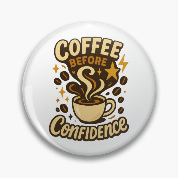 Item preview, Coffee Before Confidence – Funny Caffeine Lover Morning Design designed and sold by inkoutninja.