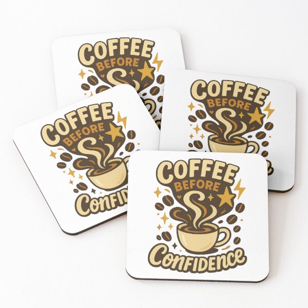Item preview, Coffee Before Confidence – Funny Caffeine Lover Morning Design designed and sold by inkoutninja.