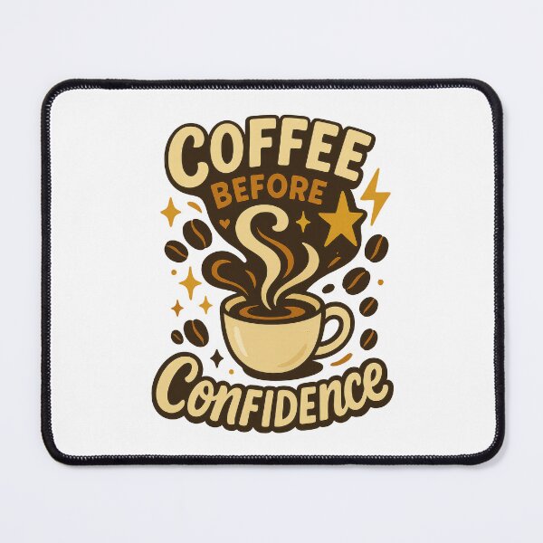 Item preview, Coffee Before Confidence – Funny Caffeine Lover Morning Design designed and sold by inkoutninja.