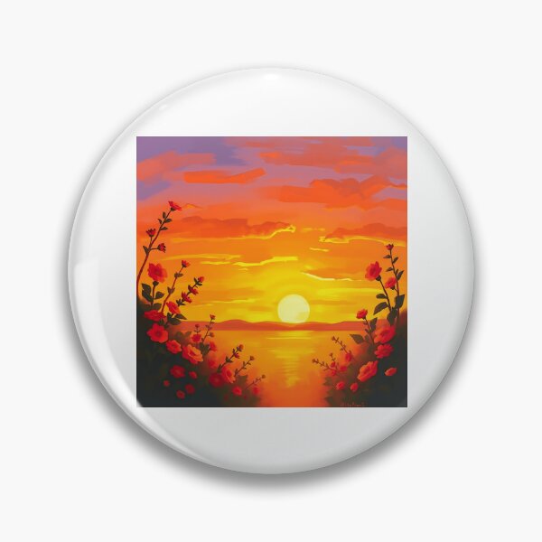 Item preview, Impressionistic Sunset with Blooming Garden designed and sold by sharon1210.
