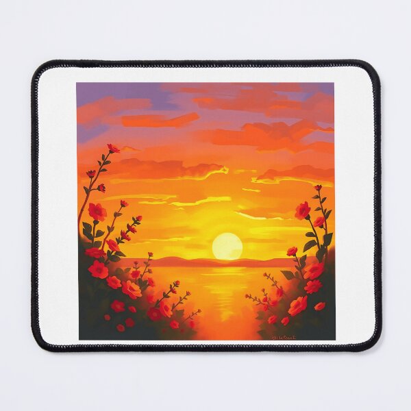 Item preview, Impressionistic Sunset with Blooming Garden designed and sold by sharon1210.