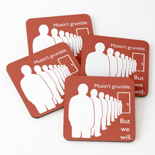 Item preview, “The Queue” Minimalist Social Commentary Art British Existence designed and sold by Zeescorner.