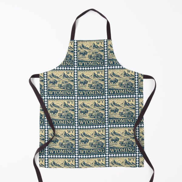 Item preview, Wyoming Vintage Stamp Design - Bison & Backroads designed and sold by Automotive Art by Greg.