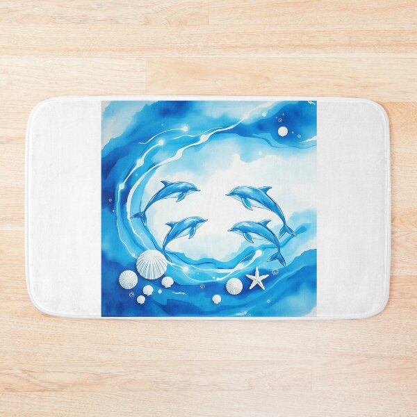 Item preview, Ocean Scene with Dolphins in Watercolor designed and sold by sharon1210.