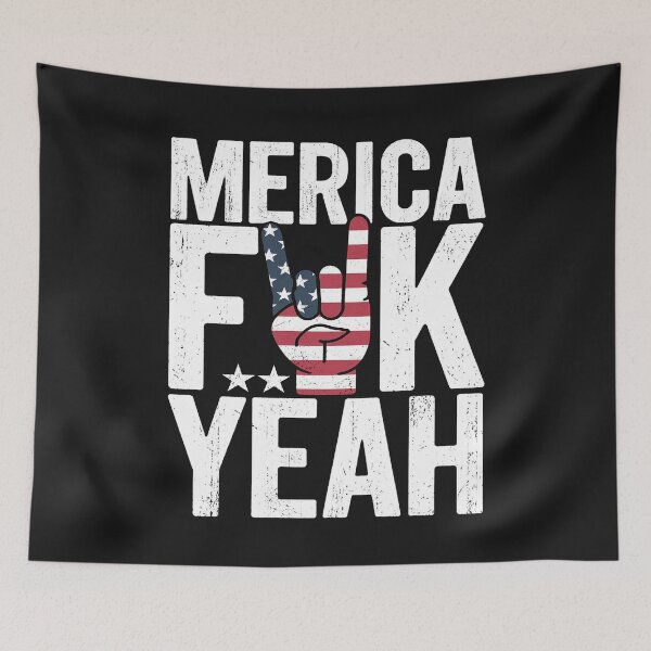 Item preview, Merica Fuck Yeah Rock Hand US Flag Music July 4th Patriotic designed and sold by TAYLOROUSDALE.