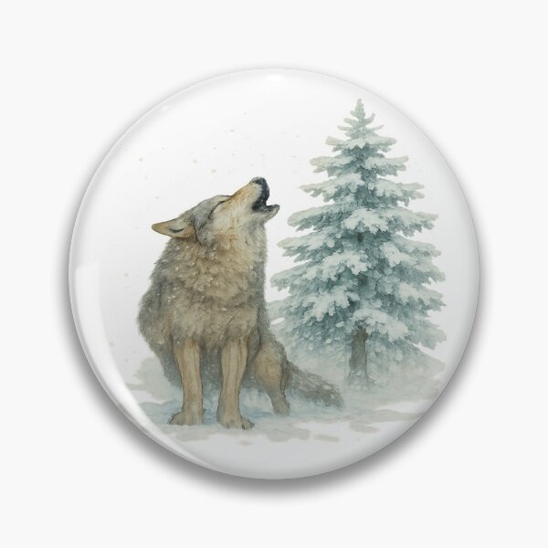 Item preview, Wolf tracks in snow, Scots pine in the background designed and sold by PWDigitalArt.