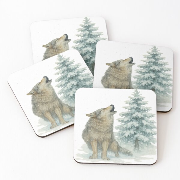 Item preview, Wolf tracks in snow, Scots pine in the background designed and sold by PWDigitalArt.