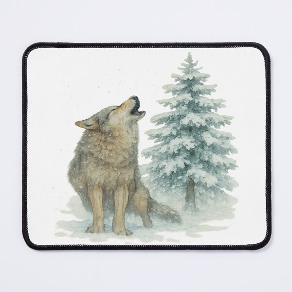 Item preview, Wolf tracks in snow, Scots pine in the background designed and sold by PWDigitalArt.