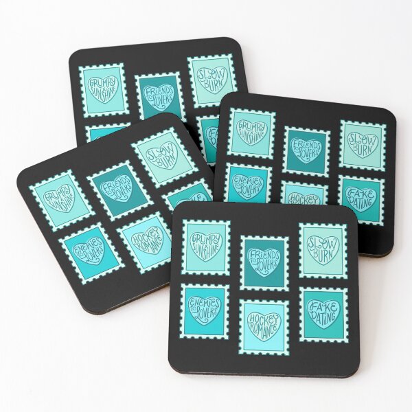 Item preview, romance book tropes stamps | teal designed and sold by DesignsByAND.